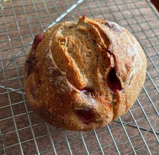 Mini Strawberry Sourdough Loaf