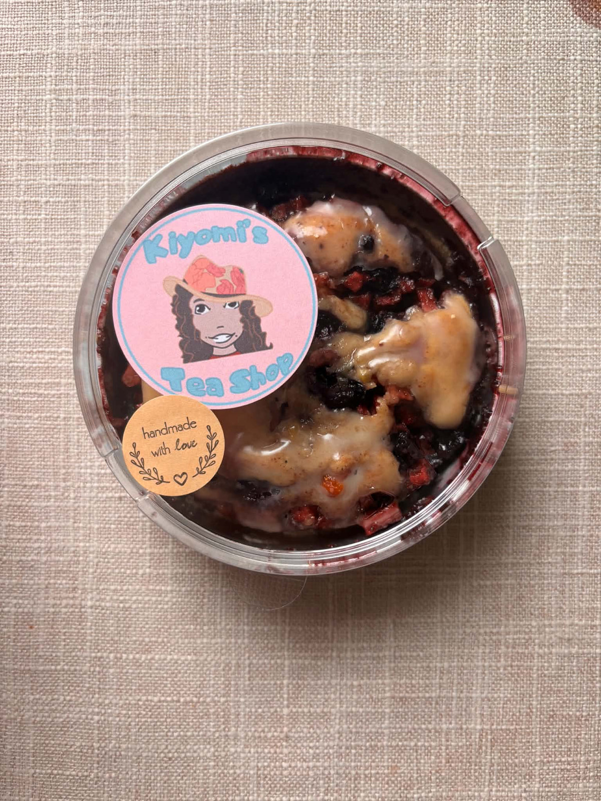 Mini Apple-Blueberry Fritter Cake with Orange Glaze
